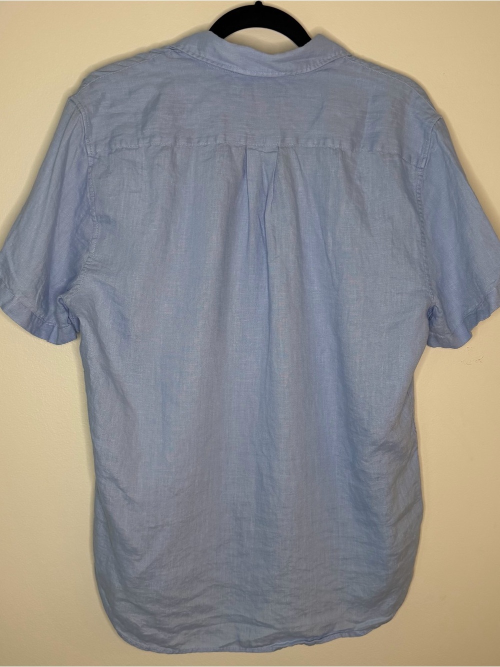 VINCE Light Blue Short-Sleeve Linen Shirt, men, M - Picture 2 of 7